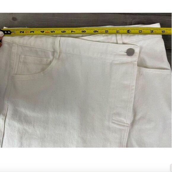 Gilli Can’t Be Bothered Denim Mini Skirt 100% cotton White crossover button - Picture 10 of 15